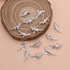10 ciondoli dinosauro d'argento, ciondoli animali, usati per la creazione di gioielli, collane fatte a mano, braccialetti, orecchini, portachiavi decora