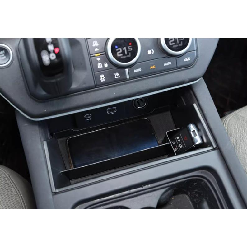For Land Rover Defender 2020-2024 SUV Black Console Storage Box Hook Frame Trim