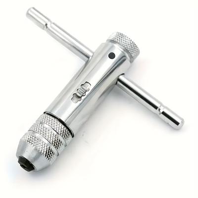 1pc Adjustable Ratchet Tap Wrench, Durable Steel Hand Tool, M3-M8 Sizes, Industrial Grade, for Threading and Deburring [Zixian]