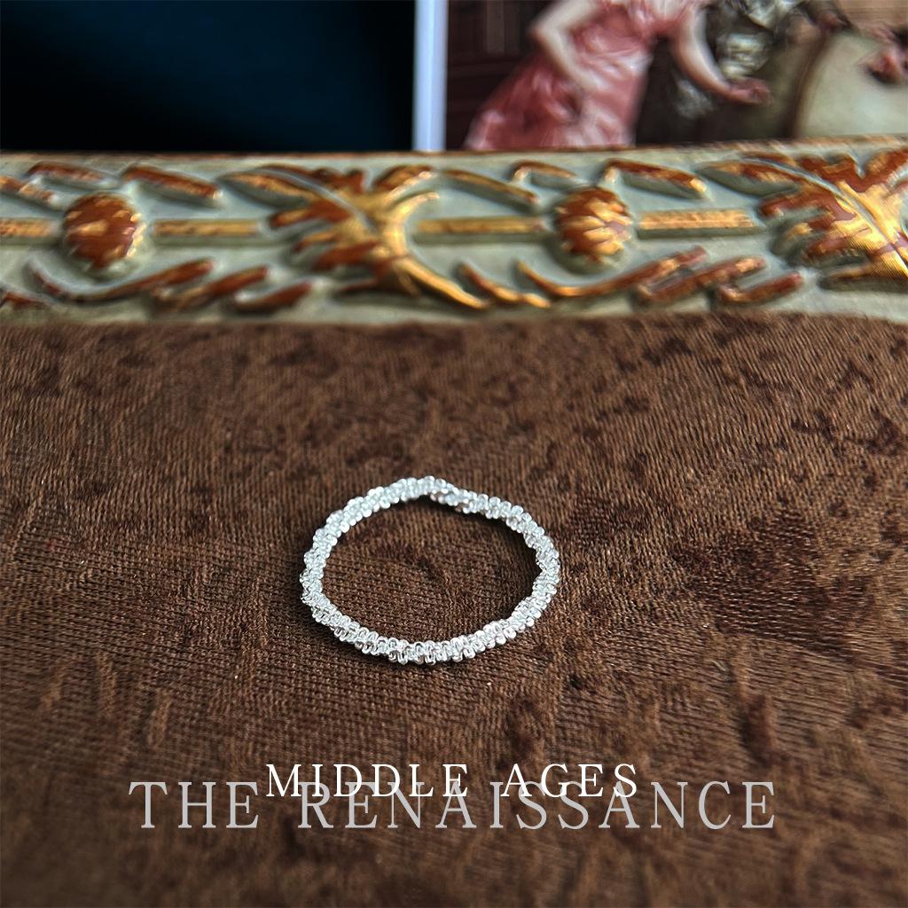 Silver zircon ring collection retro literary open index finger ring niche jewelry