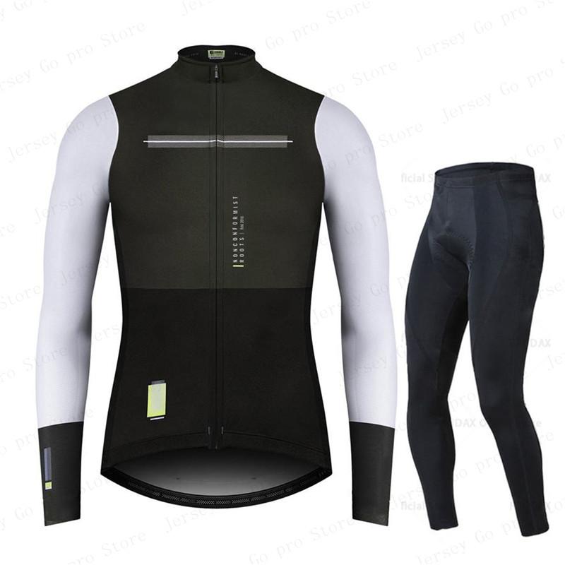 2026 Spring/Autumn Triathlon Men Long Sleeve Cycling Clothing Breathable Anti-UV Bicycle Jersey Set Wear Bib Pants Ropa Ciclismo