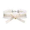 Lace Bowkot Choker Necklace with Bells Vintage Choker Short Chain Necklace