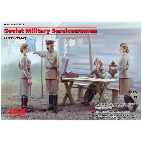 ICM 1/35 Scale Soviet Female Soldier Resting Set (1939-1942) Plastic Model Kit 35621