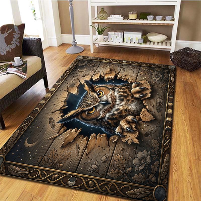 Animal drilling black panther Carpet Rug for Living Room Bedroom Home Sofa Decoration,Kids play Non-slip Floor Mat
