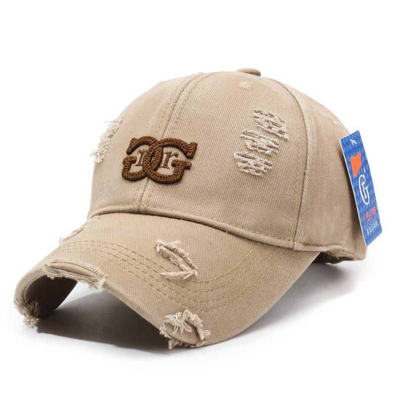 Distressed Baseball Cap Women Unisex Trendy Embroidered Letter Sun Visor Dad Hat