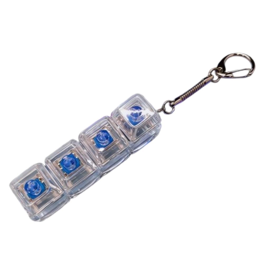 Funny Crystal Keycap Pendant Luminous Mechanical Keyboard Keychain  Holiday Gift