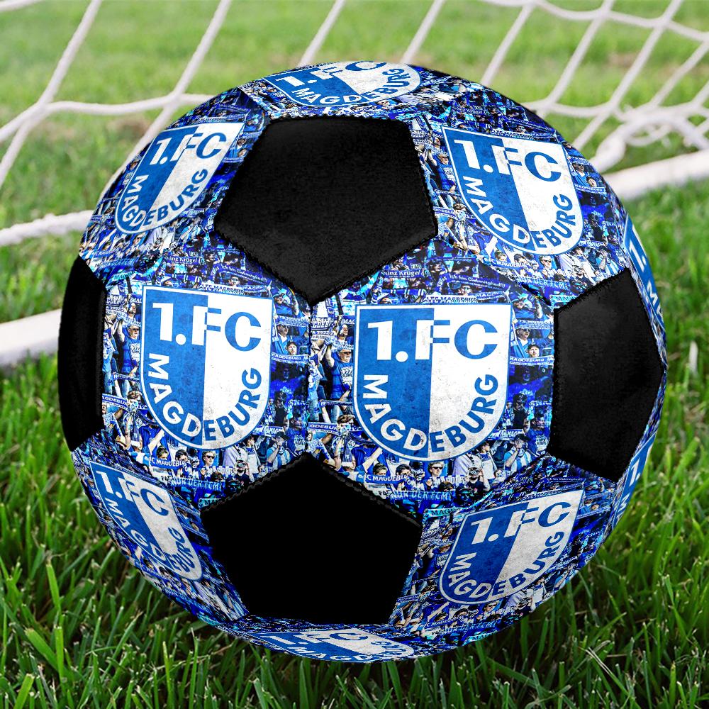 FC Magdeburg Indoor Soccer Ball Colorful Machine Stitched PVC Size 5 Team Training Competition Ready Durable High-Bounce Cool Sports Gift