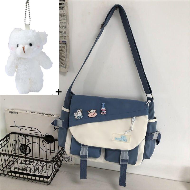 Torebki nylonowe torba na ramię o dużej pojemności torby Crossbody dla nastolatek dziewczyny mężczyźni torba Harajuku torby szkolne dla uczniów Sac