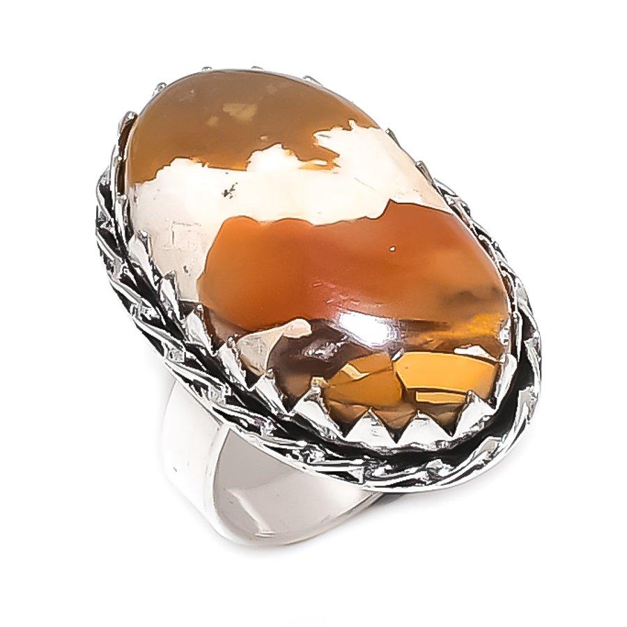 Brecciated Mookaite Gemstone Handmade 925 Sterling Silver Ring Size 9 S6B96