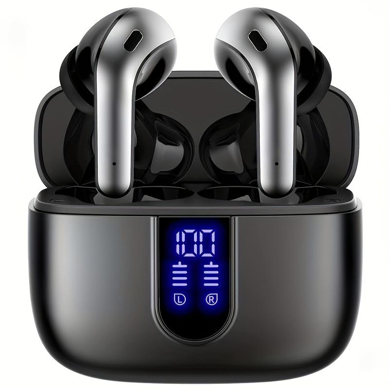 

Беспроводные наушники, светодиодный индикатор питания, вкладыши с чехлом для беспроводной зарядки, водонепроницаемые вкладыши, подходят для ноутбука, мобильного телефона Android/iOS черный белый