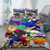 Sonic Duvet Cover for Kids Cool Bedding Set, Duvet Cover for Bedroom Decor Soft and Comfortable Twin, Double, Queen, King