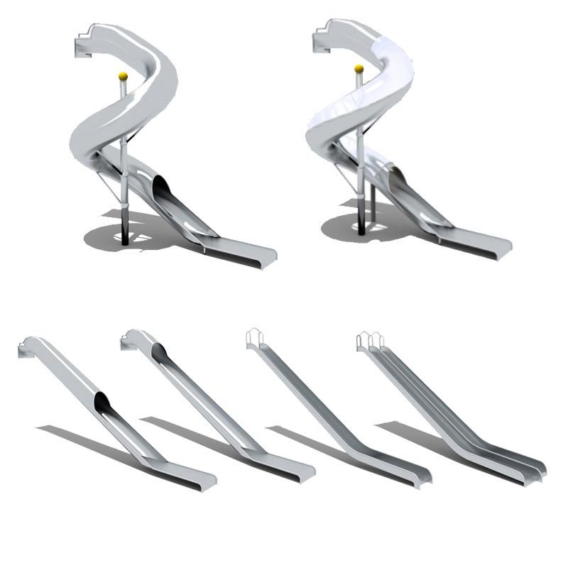 Children's Large Outdoor Stainless Steel Slide for Parks and Residential Areas - Non-Powered Play Equipment