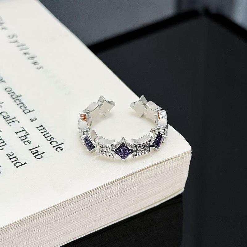 Schwarzer Emaille Tropföl Nischen Design Ring Damen Hochwertiger Offener Zeigefinger Ring Kalter Wind Französischer Ring