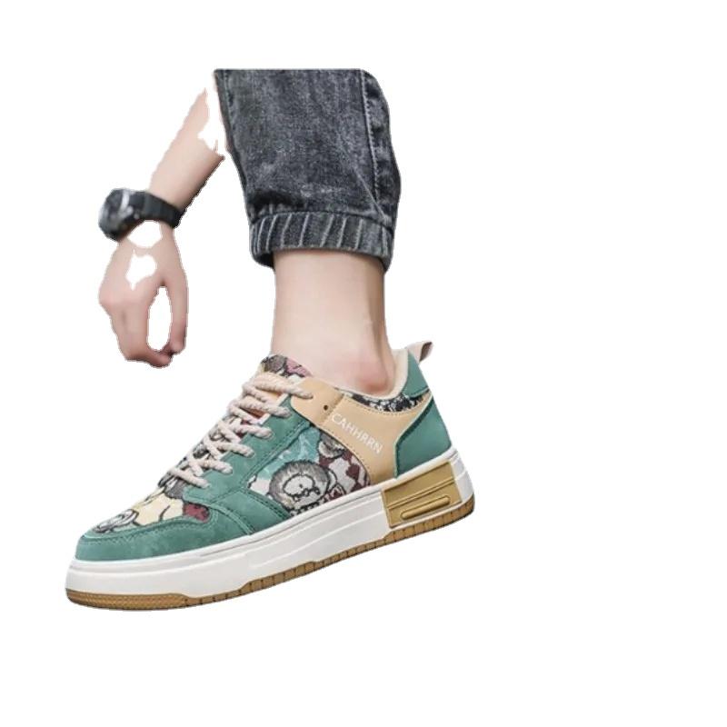 Men's Canvas Shoes New Platform Sneakers Trendy Lace-up Bear Skate Shoes  Men Street Versatile Casual Shoes Tenis Masculino