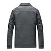 Men's Leather Jacket Korean Version of Trendy Casual Top Autumn and Winter New Lapel Color Matching Leather Jacket Men