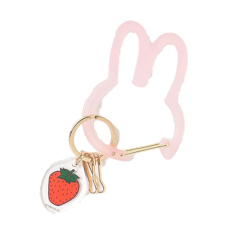

[Bleu Bleuet] Blue Bluee miffy strawberry carabiner charm key ring (pink)