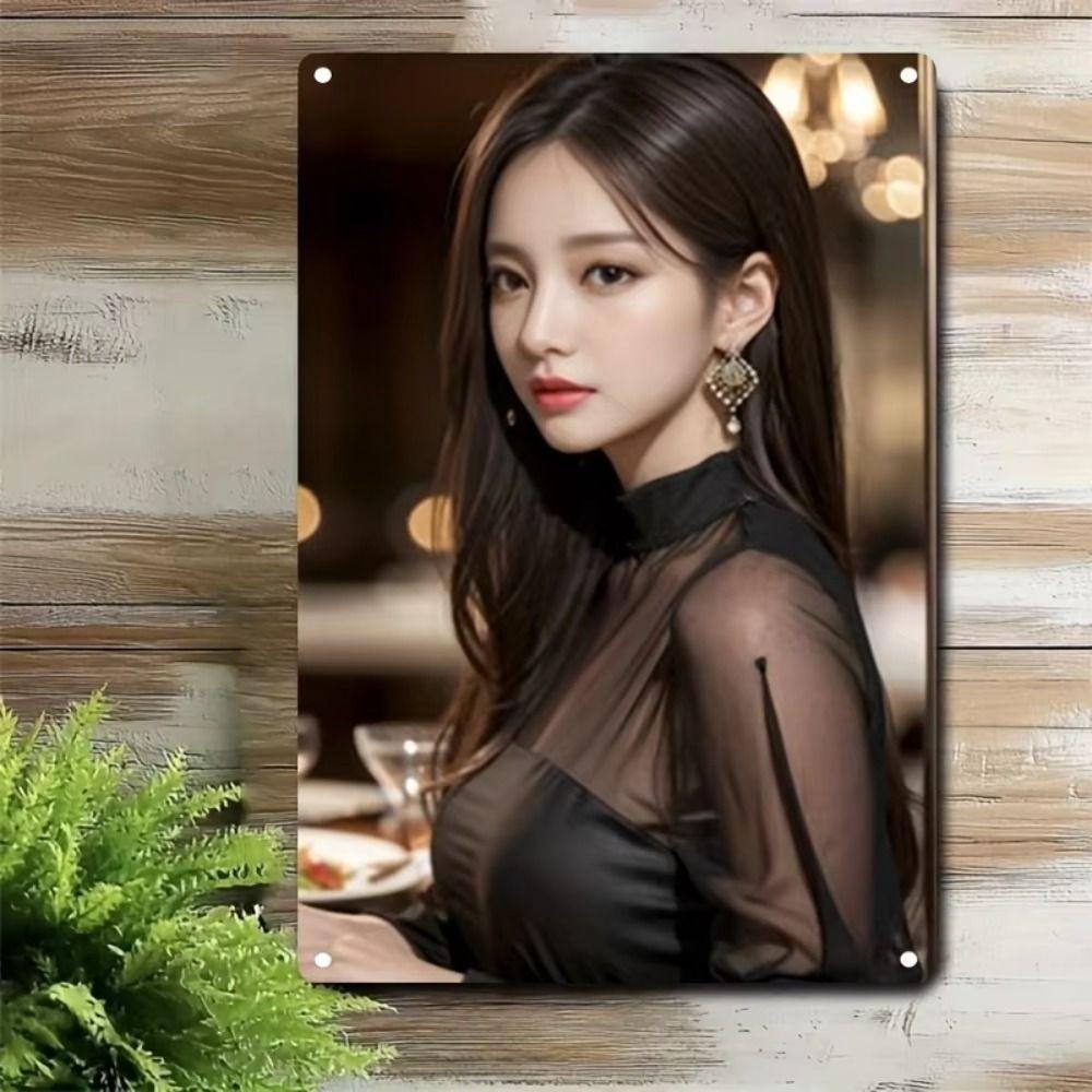 Metal Poster Vintage Lady 20x30cm Home Wall Decor