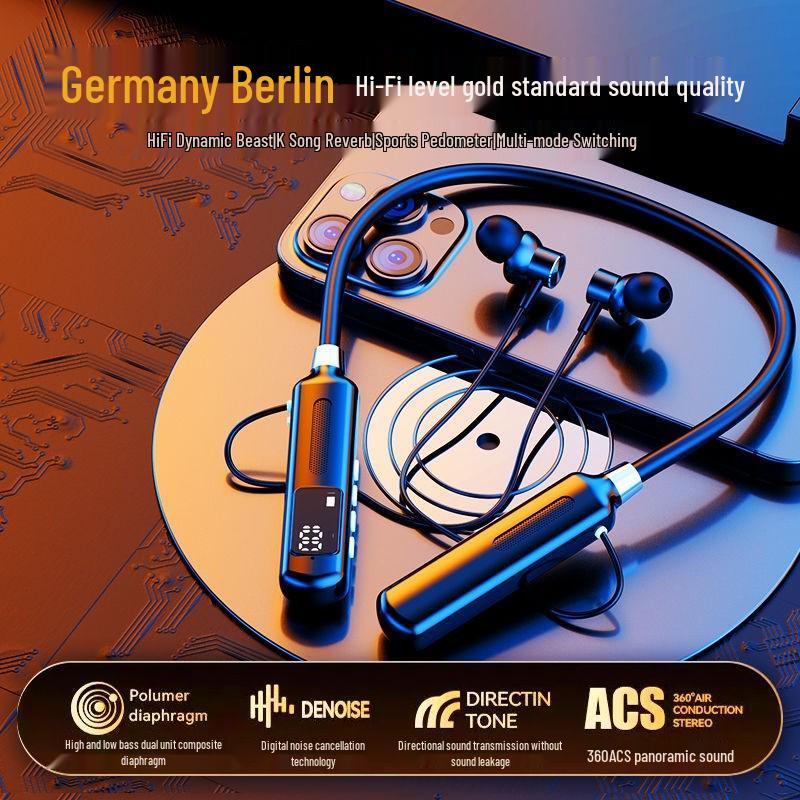 2025 Bluetooth Neckband Headphones: Long Battery Life, Sports-Ready, Music Listening, Apple & Android Compatible with Call Function