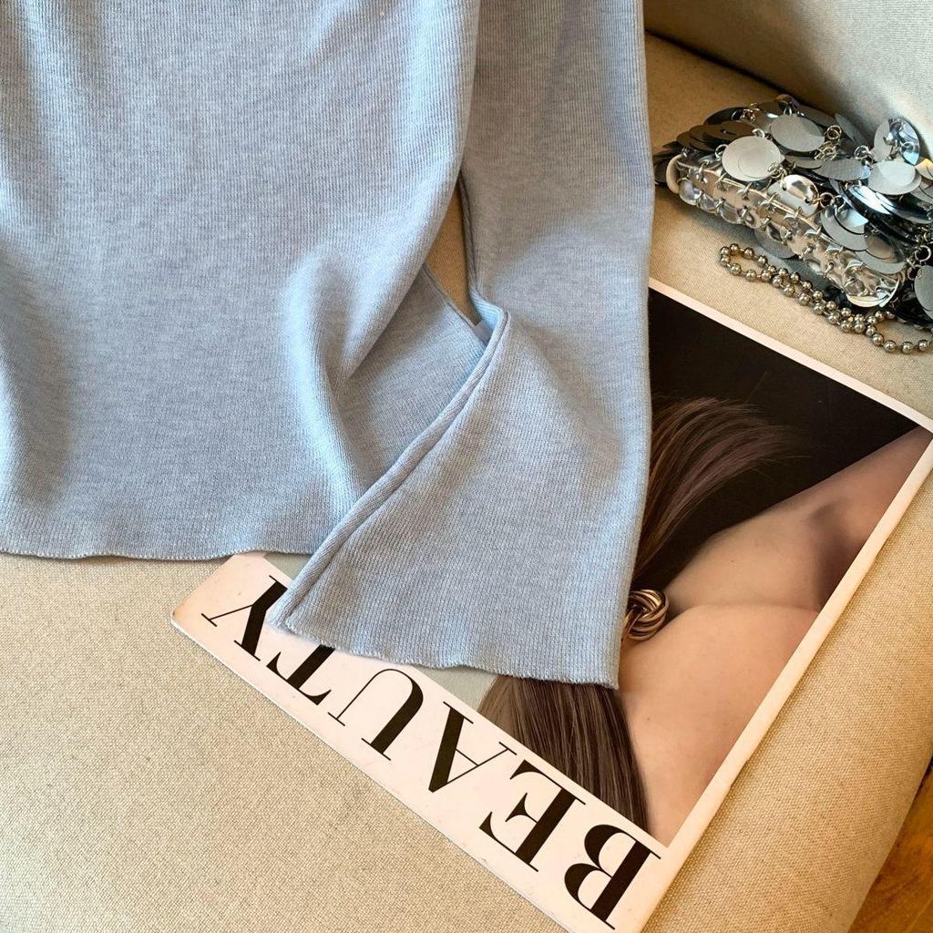 Chic Romantic 3D Floral One-Shoulder Long-Sleeve Knitted Top for Women