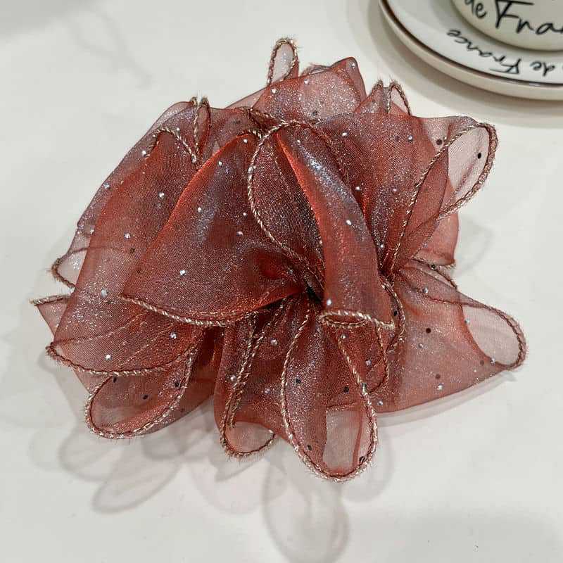 

Элегантный темперамент Цыганские аксессуары для волос Юджин Пряжа Резинка для волос в виде толстой кишки Пушистая веревка для волос Головной убор с большим цветком