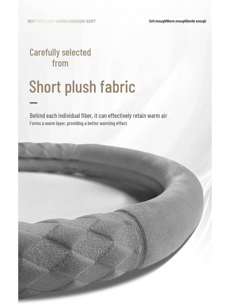 Plush Non-Slip Winter Steering Wheel Cover: Warm, High-End, Free Hand Stitching
