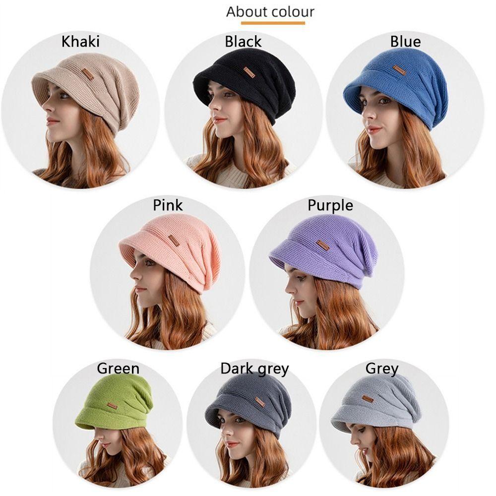Soft Plush Beanies Short Brim Bonnet Fashion Knitted Hat Outdoor