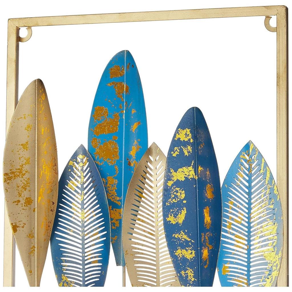 Metal Leaf Wall Hanging Decor | Nature-Inspired Leaf Design | Easy Installation (Set of 2 | Gold)