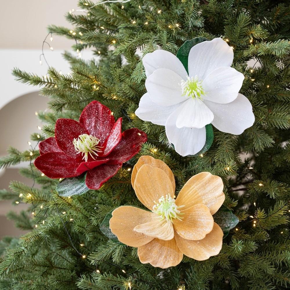 Velvet Christmas Lotus Flower 25cm Christmas Tree Wreath Multi-color Xmas Tree Ornaments  New Year