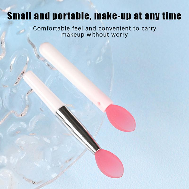 5Pcs Mini Silicone Sequins Apply Soft Head Eye Shadow Color Glaze Lip Film Portable Mini Lipstick Brush