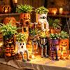Handcrafted Resin Artworks Halloween Sitting Leg-Dangled Planter, Funny Long Leg Succulent Plant Pot Whimsical Window Display Ornaments with