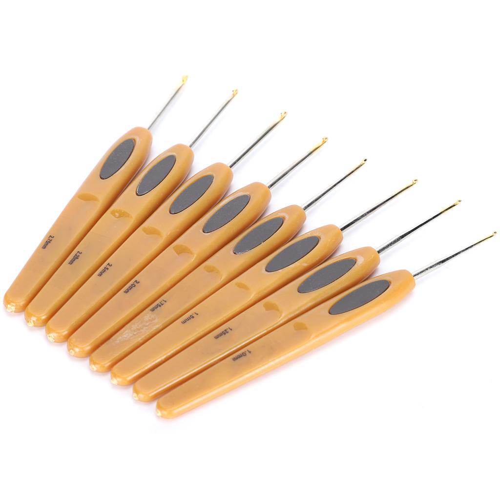 8Pcs Sewing Crochet Hook Kit Thread Ergonomic Soft Grip Handle Sweater Knitting Tools