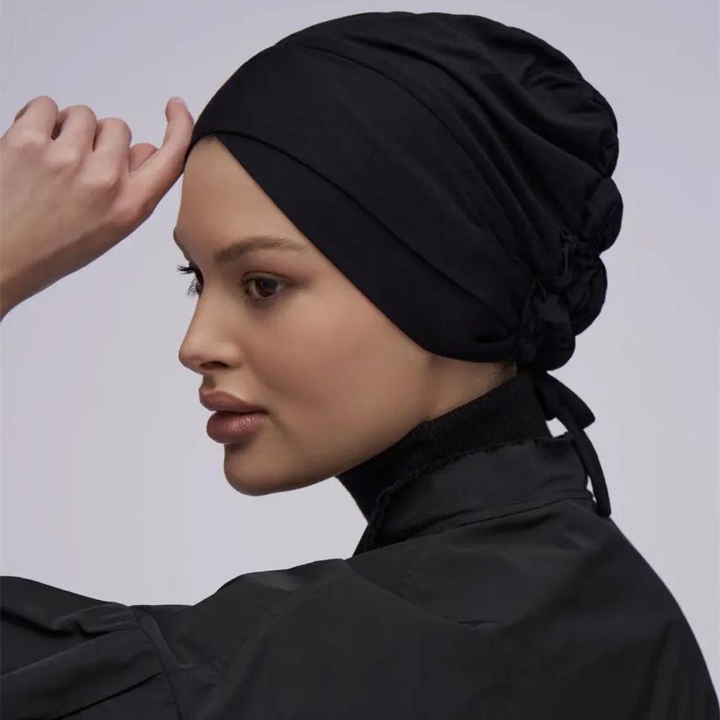 Modal Cotton Stretch Elastic Postpartum Cap - Solid Color Tie-on Indian Hat
