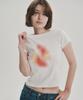 Dieomaidieo Flower High Crop T-Shirt_ White