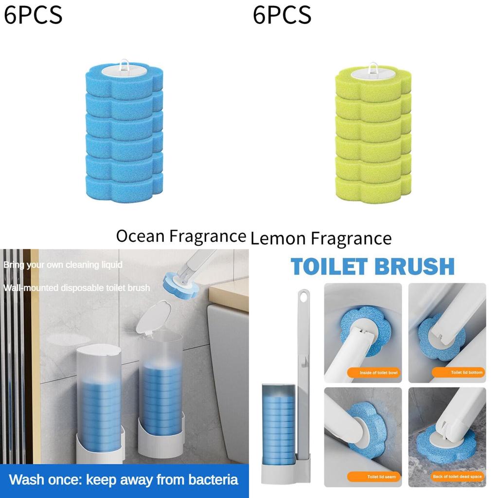 Toilet Disposable Brush Set Toilet Bowl Cleaning System Cleaners With Refills