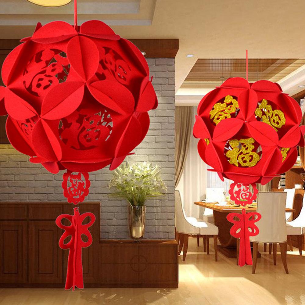 Celebration Chinese Fu letter Pendant Red Lantern Ornament New Year Decoration Festival Lantern