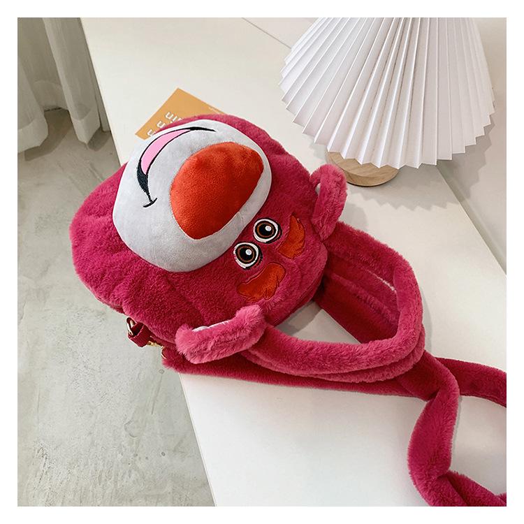 Korean Style Cute Bear Plush Crossbody Handbag for Girls