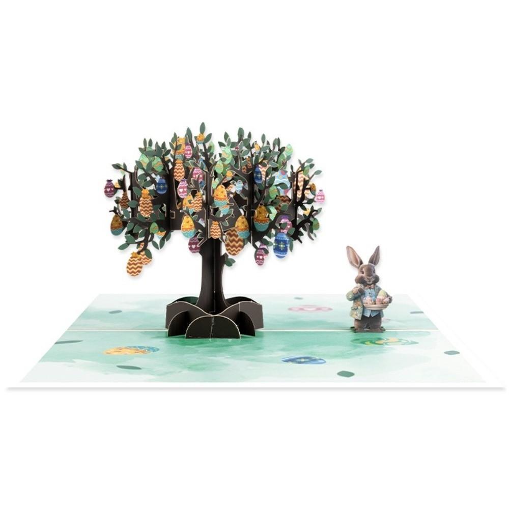 Folding Easter Greeting Cards Paper Arts Rabbit Egg Gifts Card Message Cards  All Occasions