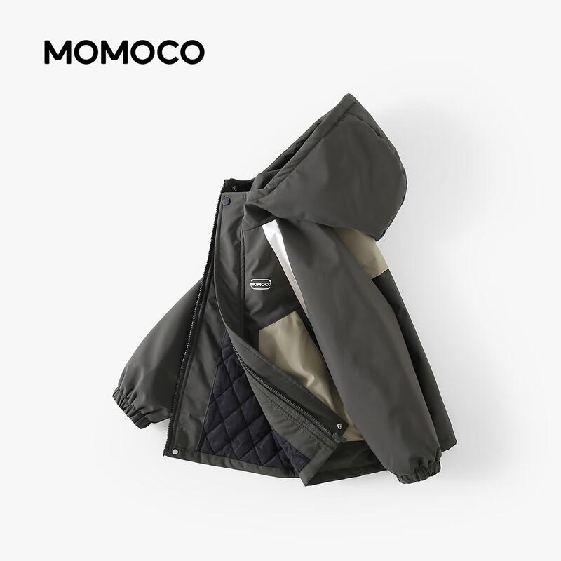 MOMOCO Boys' Hooded Color-Block Padded Winter Windbreaker