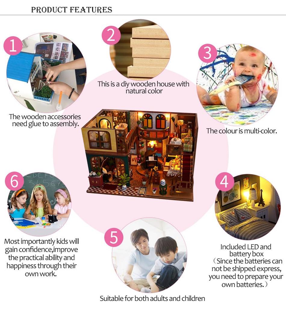 DIY Miniature Dollhouse with Oriental Furniture Set and Acrylic Case (TD45)