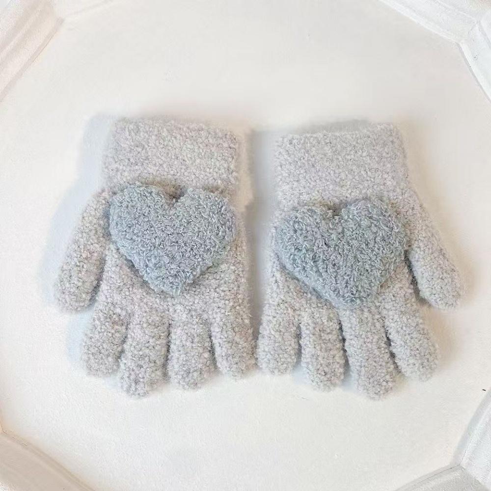 1 Pc Plush Warm Gloves, Loving Winter, Plush and Cute Split Fingers To Prevent Cold, Student Princess Style, Suitable for Cyclin