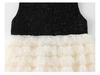 Girls' Autumn Pearl Collar Mesh Vest Princess Dress Set - 2025