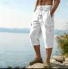 Pantaloni Cargo Casual da Uomo in Cotone e Lino con Tasche Multiple per la Moda Primavera Estate