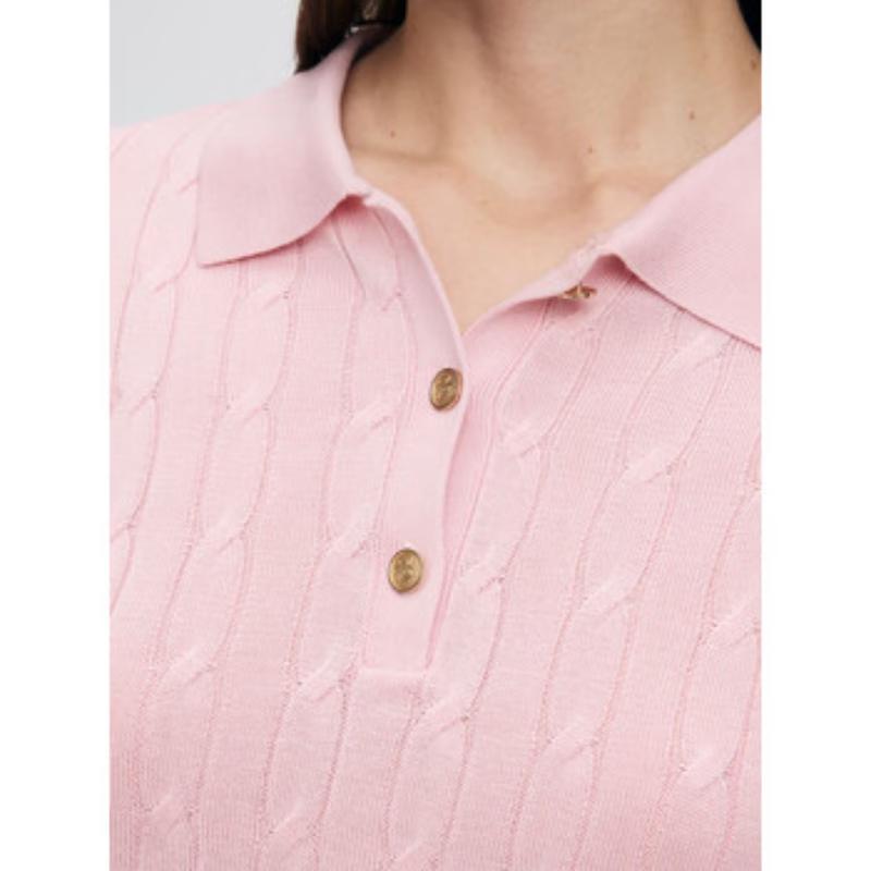 Scofield Women's Color-Block Cable Knit Polo Sweater