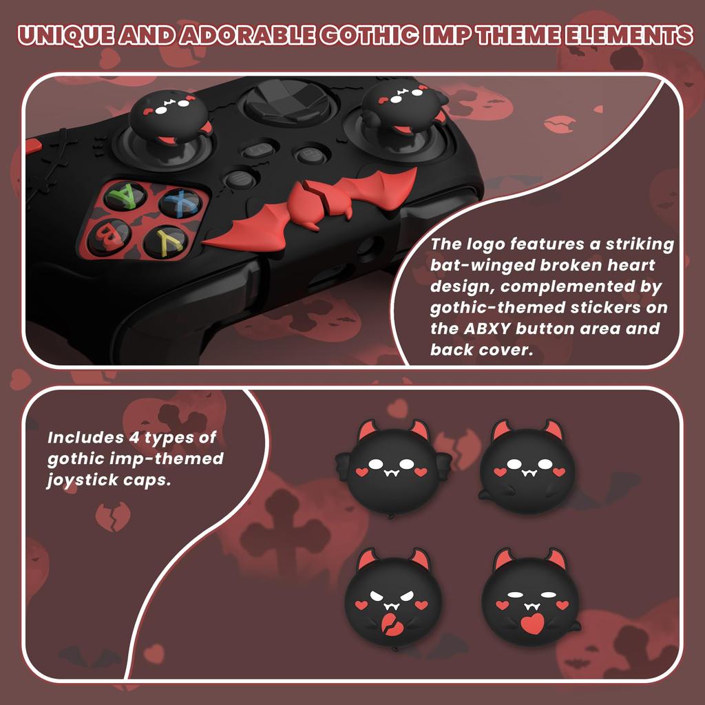 PlayVital Gothic Imp Series Cute Silicone Cover for Xbox Series X S Grip Silicone Silicone Protective Cover for Xbox Core Protective Includes Thumb