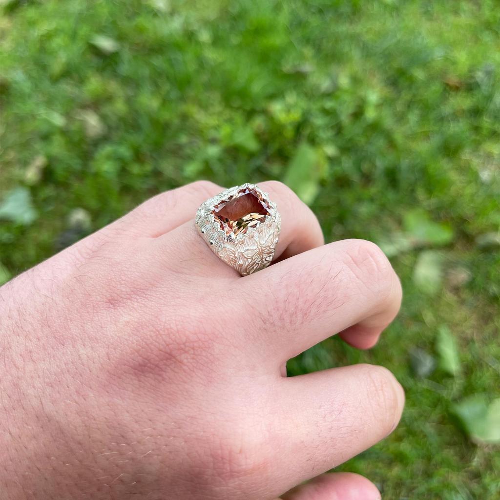 Zultanite Color Changing Stone Men's Ring, 925 Sterling Silver Ring, Natural Sultanite Stone, Turkish Diaspore Jewelry, Handmade Ring, Gift For Men