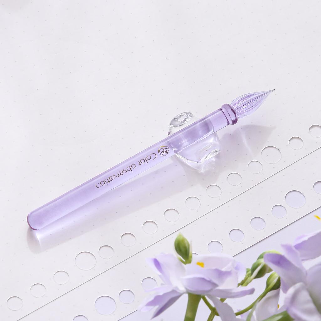 Mini Transparent Colored Glass Dip Pens Gift Box Set Colored Ink Hand Notebook Painting Sketch Line Drawing Pen Writing Supplies