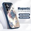 INS Watercolor Flower Magnetic Case For Samsung S26 Ultra S25 Edge S24 FE S23 S22 Plus A54 A15 A35 A55 A16 A36 A56 A17 A37 A57 5G Matte Cover