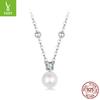 S925 Sterling Silver Necklace, Freshwater Pearl Moissanite Collarbone Chain, Send Girlfriend Autumn And Winter Light Luxury High Sense