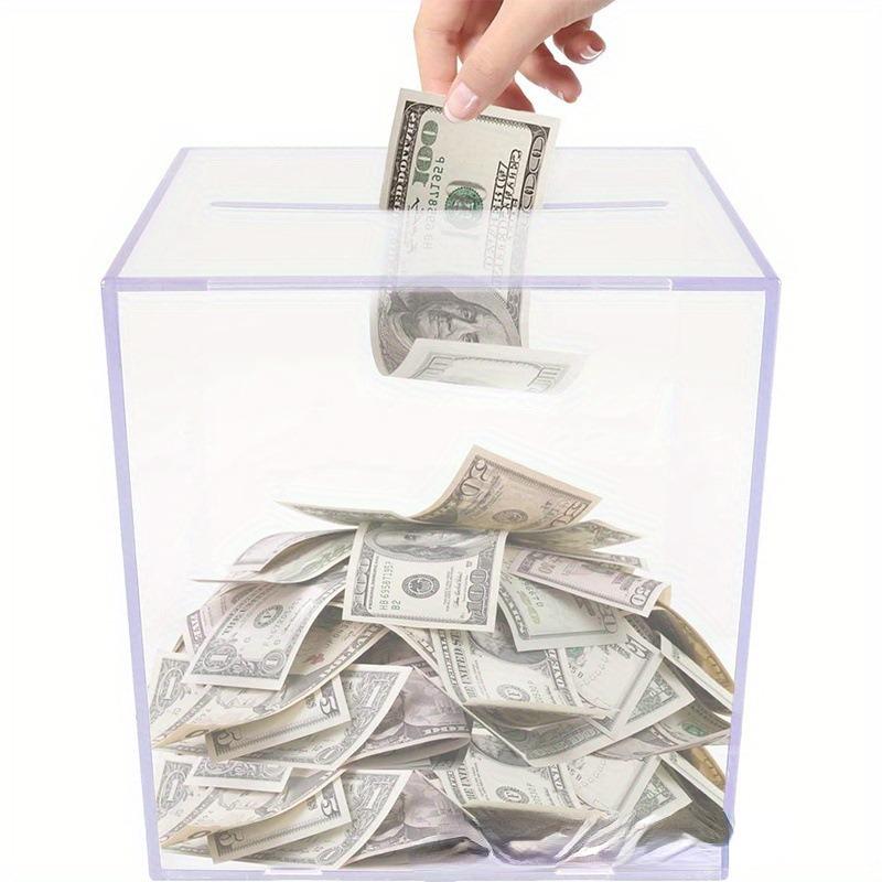 Kitchen Goods-Yulin-002 Piggy Banks For Adults (Upgraded Version), Clear Acrylic Money Saving Bank Break To Open, Can Only Save That Cannot Be Take