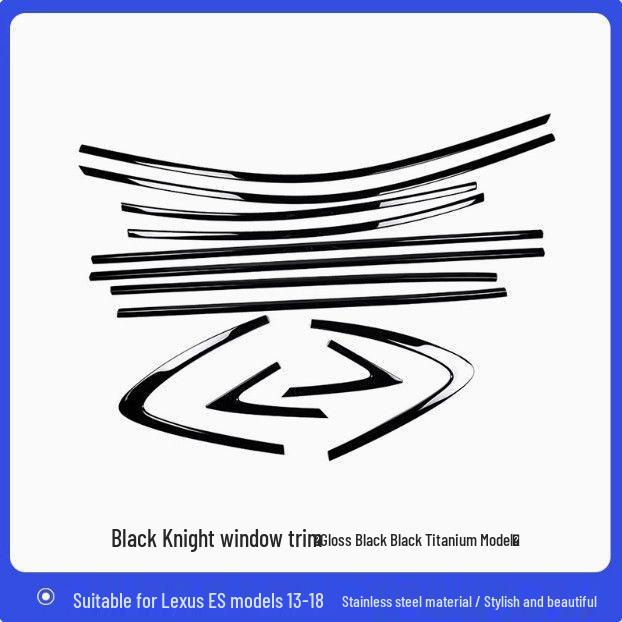 

Black Warrior Window Trim Strips for 13-24 Lexus ES Models: ES200/ES260/ES300h Brightened Black Modification